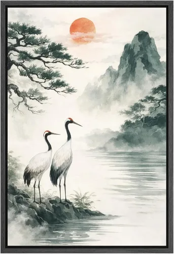 Miniatura 32 de SIGNLEADER Lienzo enmarcado para pared, lienzo de caballo blanco y negro, arte de pared para oficina en casa, 16 x 24 pulgadas, negro