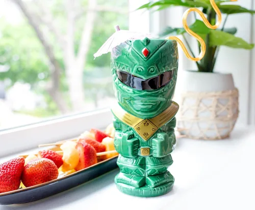 Miniatura 2 de Geeki Tikis Power Rangers Green Ranger - Taza de cerámica de 16 onzas Vasos de cóctel, taza de cerveza para licor, bebidas, bebidas de pub, vasos