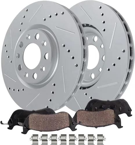 Miniatura 14 de Detroit Axle - Pinza de freno de disco delantera del lado del conductor + pastillas de freno de cerámica con repuesto de hardware para Ford F-150