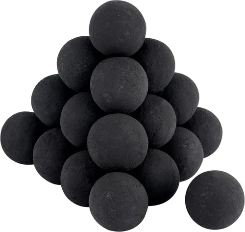 Miniatura 11 de Skyflame Bolas de chimenea de 2" para chimenea de gas, juego de 25 bolas redondas de cerámica para fogatas/chimeneas de interior/exterior, accesorio