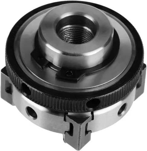 Miniatura 8 de Mini torno de 4 mandíbulas de 1.969 in, sujeción autocentrante reversible, montaje de rosca M14, torno manual para carpintería, mandril compacto