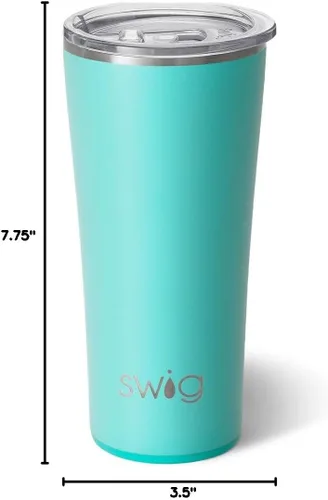 Miniatura 5 de Swig Life - Vaso aislante de 22 onzas, vaso de viaje para café con tapa, taza de viaje para café apta para portavasos, acero inoxidable (Aqua)