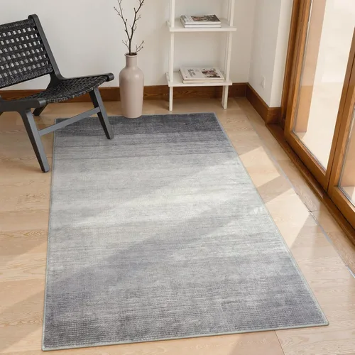 Miniatura 40 de Wonnitar Alfombra rosa lavable de 2 x 6 pies, moderna alfombra de pasillo de baño en degradé, contemporáneo, antideslizante, alfombra degradada