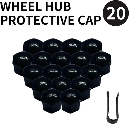 Miniatura 4 de 20 piezas de tapas de tuerca de rueda de automóvil, tapas de tuerca de lengüeta universal de 0.67 pulgadas, protector de rosca de cubo de automóvil