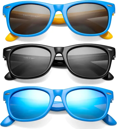Miniatura 16 de Lentes de sol polarizados para niños y niñas, marco flexible irrompible TPEE con protección UV400 de 3 a 8 años