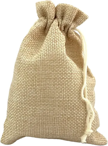 Miniatura 36 de Palmhomee Paquete de 20 bolsas de regalo de arpillera con cordón, bolsas de joyería de lino, bolsas de yute de boda para joyas y bolsas