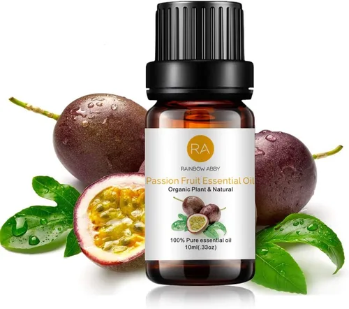 RAINBOW ABBY - Aceite esencial de maracuyá, 100% puro aceite de aromaterapia orgánico para difusor, masaje, yoga, meditación, baño, cuidado de la