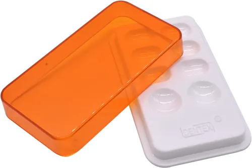 Paleta dental de 1 pieza con cubierta, paleta de resina dental de 8 ranuras, caja de sombreado de resina para mezclar colocación de resina, equipo