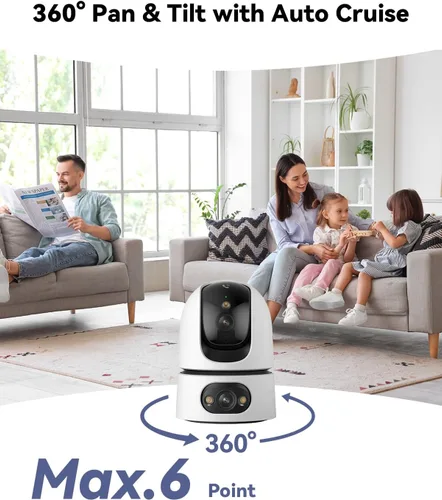 Miniatura 9 de Imou Cámara de seguridad de 10 MP para interiores, monitor de bebé de doble lente con inclinación panorámica de 360°, cámara para seguridad