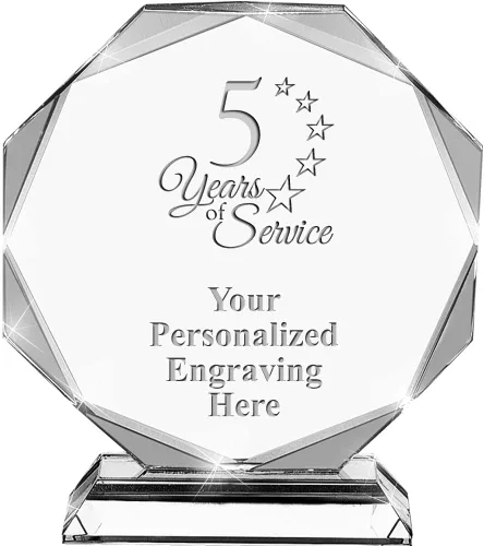Miniatura 7 de Premio de cristal personalizado de 6.75 pulgadas con grabado - Premios de trofeos personalizados
