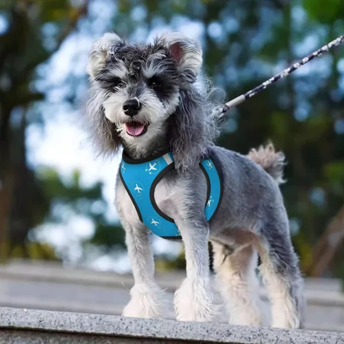 Miniatura 5 de Arnés de chaleco delantero para perro, patrón de avión de avión azul marino, correas ajustables a prueba de escape, solución de control para perros