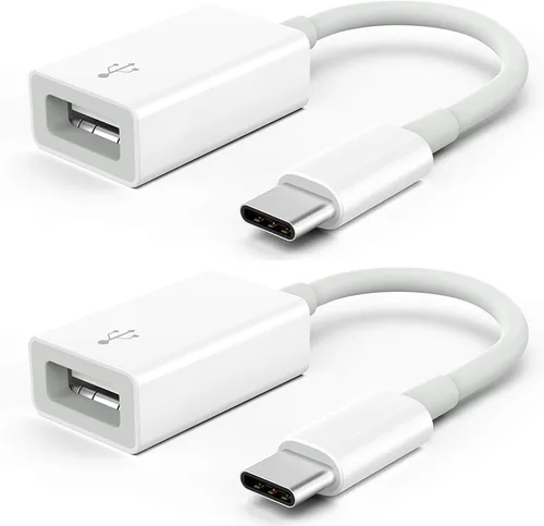 Adaptador USB C a USB [2 unidades], tipo C macho a USB 3.0 hembra OTG Cable Thunderbolt3 a USB adaptador Conveter compatible con MacBook Pro/Air
