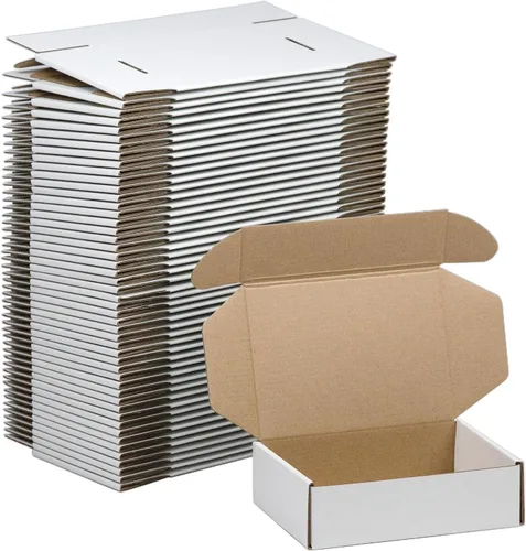 Miniatura 7 de SUNLPH - Paquete de 50 cajas de envío pequeñas de 4x4x1 pulgadas, cajas de cartón corrugado negras, caja de embalaje para mudanza y envío Negro