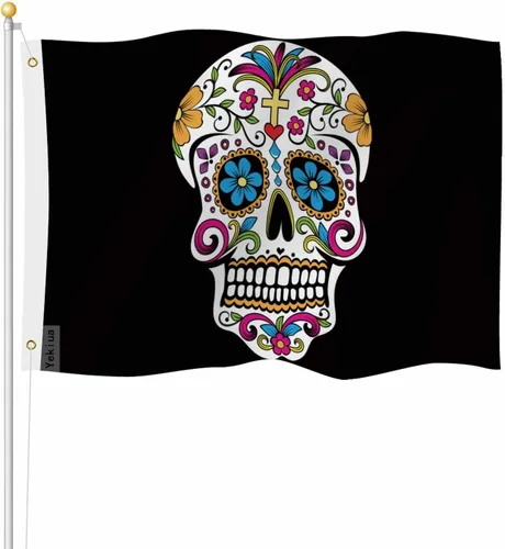 Miniatura 19 de Yekiua Bandera de conejo de Pascua, huevos de 3 x 5 en hierba verde con margaritas, flores resistentes a la decoloración UV, color vivo, cabecera