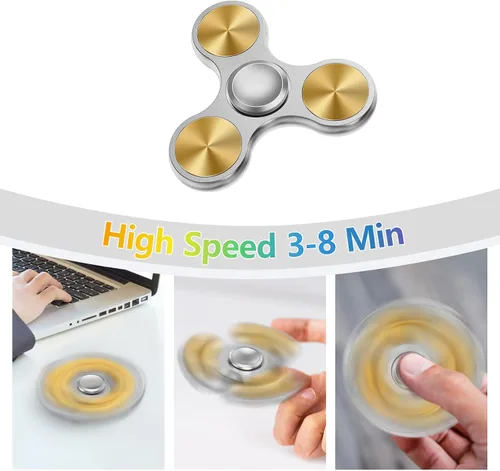 Miniatura 3 de Juguete giratorio para ansiedad, metal silencioso duradero, 3-8 minutos de tiempo de giros, EDC, TDAH, estrés, ansiedad, alivia la oficina, juguete