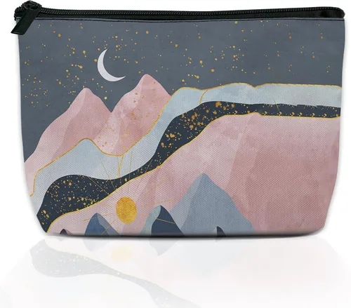 Bolsa de maquillaje abstracta de flores y hojas para mujer, bolsa pequeña de viaje para bolso, bolsa para artículos de tocador, regalo resistente al