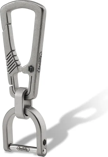 Miniatura 8 de Llavero con mosquetón de titanio KeyUnity, organizador EDC de liberación rápida con llavero Km16bk