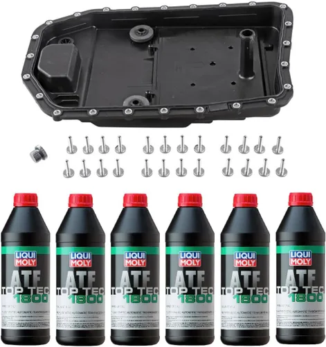 Kit de servicio de transmisión automática (cárter de aceite+filtro+junta+24 tornillos) + ATF de 6L para modelos BMW Select (ZF-6HP19 Trans.)