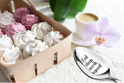 Miniatura 4 de Eat Sleep Work Repeat - Cuchara grabada, regalo para hombres y mujeres, regalo para todos los colegas/adictos al trabajo, regalo ideal