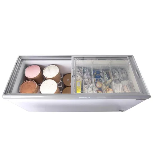 Miniatura 6 de Maxx Cold MXDC-12 - Congelador comercial de helados con vidrio curvo, capacidad para hasta veintidós (22) tinas de sabor, 70 pulgadas, color blanco