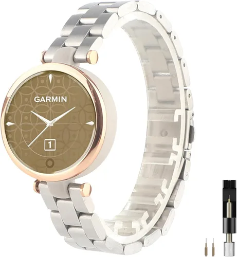 Miniatura 8 de Miimall Metal Band Compatible for Garmin Lily 1/2 Active Bands for Women, Lightweight, Slim Luxury Stainless Steel Replacement Strap Bracelet Oro
