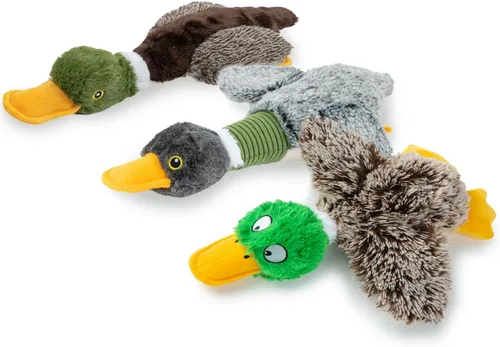 Miniatura 40 de Best Pet Supplies - Juguetes para cachorros y perros adultos, crujen y hacen chirridos, pato, rosa claro Pato arrugado (rosa claro)