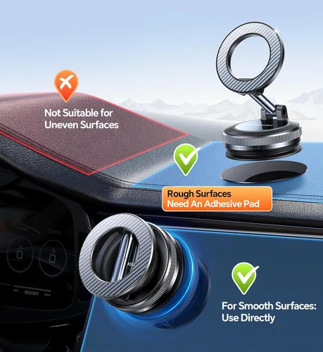 Miniatura 17 de Coolpow【Más Nuevo Soporte Magnético de Teléfono al Vacío para Automóvil Soporte de Montaje【Succión de Vacío Móvil】carmount 2.0 Magsafe Soporte