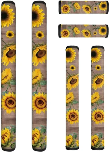 Miniatura 17 de Juego de 6 fundas para manijas de puerta con diseño de margaritas y flores americanas, 4 de julio, Día de la Independencia, fundas para manijas