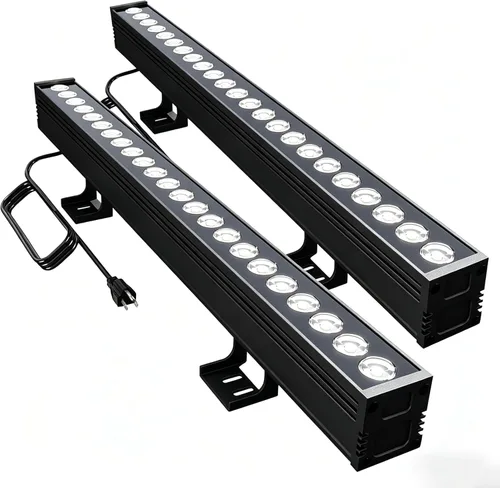 Paquete de 2 luces de pared para exteriores de 72 W, 40 pulgadas, 5000 K, luz diurna blanca LED, barra de luz LED de 120 V, impermeable, IP67, para
