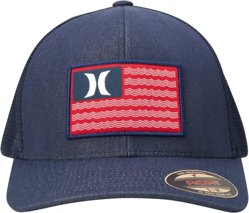 Miniatura 3 de Hurley Sombrero para hombre - Gorra de camionero ajustada con malla Icon Flag
