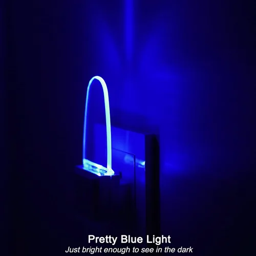 Miniatura 3 de Paquete de 4 lámparas de luz nocturna con sensor de atardecer a amanecer, enchufable, luz nocturna LED azul