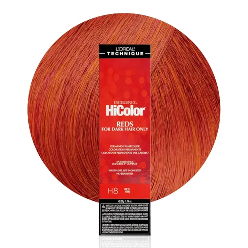 Miniatura 9 de L'Oréal Technique HiColor Reds Permanent Hair Color - Lifts Dark Hair in One Step, No Brassiness, Rich, Smooth Creme Formula, Intense, Long-Lasting