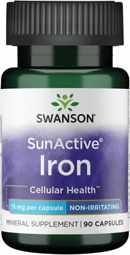 Swanson Sunactive Hierro No Irritante 15 Miligramos 90 Cápsulas