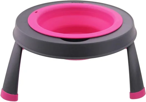 Miniatura 5 de Dexas Popware - Comedero elevado individual para mascotas, gris/azul, grande, capacidad de 4 tazas (PW140432312)