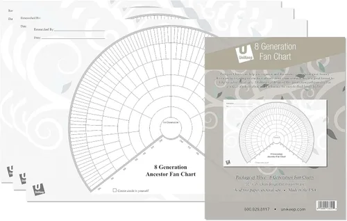 Miniatura 5 de UniKeep Gráficos de pedigrí para la investigación de genalogía - Papel de calidad de archivo (pedigrí de 5 generaciones)