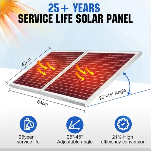 Miniatura 9 de ECO-WORTHY - Kit de ventilador solar para ático de 50 W, panel solar plegable de 50 W y ventilador DC de 35,56 cm con motor de 40 W para ventilación