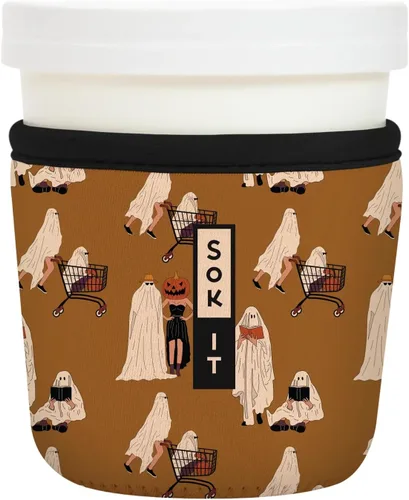 Miniatura 111 de Sok It IceCreamSok - Funda de neopreno aislada (flores abstractas, pintas de helado cónicas)