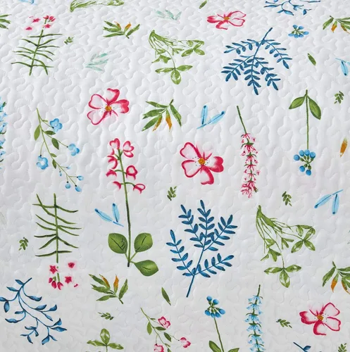 Miniatura 6 de UOZZI BEDDING - Juego de edredón reversible de 3 piezas tamaño Queen, con hojas verde azuladas y flores rojas en blanco, microfibra suave y ligera