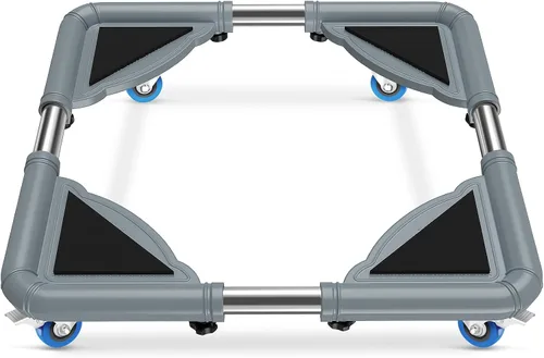 SPACECARE Soporte para Mini Nevera Mueble Carretilla Móvil con 4 Ruedas con Seguro - Base Ajustable Soporte para Refrigerador Lavadora Carrito Móvil