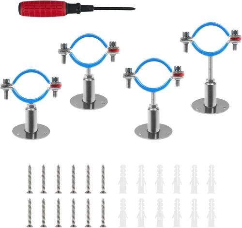 4 piezas de soportes de tubo para montaje en pared y techo, de acero inoxidable 304, adecuados para tubos con diámetro exterior de 2'' (48-51 mm),