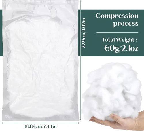 Miniatura 2 de LOKUNN Fibra de poliéster de 2.12 oz/60 g, relleno de fibra de poliéster (2.12 oz ~ 3.97 libras), relleno para animales de peluche, relleno