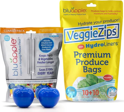 Miniatura 8 de Bluapple Produce Saver Absorbedor De Gas Etileno, Paquete De 2: Mantiene Las Frutas Y Verduras Frescas Por Más Tiempo En El Refrigerador Y Fruteros