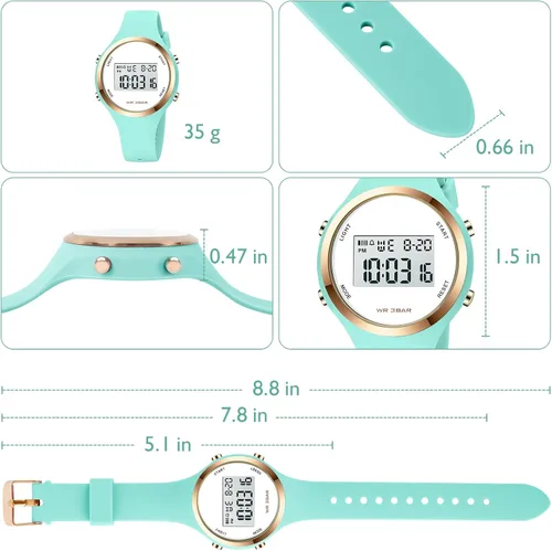 Miniatura 50 de Women LED Display Elecreonic Watch Fashion Chrono Alarm Digital Clock Woman Outdoor Sport Wirstwatch