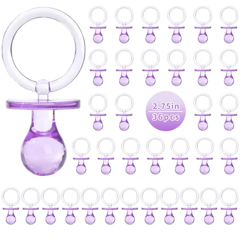 Miniatura 14 de 150 Mini Chupetes para Juego de Baby Shower (5 Colores), Chupetes de Plástico de 0.86 Pulgadas para Baby Shower, Favores de Fiesta de Revelación
