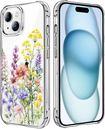 Miniatura 64 de Funda transparente de girasol compatible con iPhone SE 2022 SE 2020 7 8, funda trasera floral para niñas y mujeres, funda protectora transparente