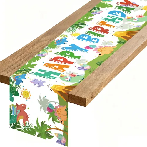 Miniatura 7 de Camino de mesa de feliz cumpleaños, negro, rojo, amarillo, ratón, tela de poliéster, decoración de mesa de comedor para decoración de fiesta