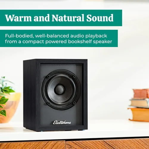 Miniatura 2 de Electrohome Huntley - Altavoces alimentados para estantería con amplificador integrado y controladores de 3 pulgadas para tocadiscos, TV, PC y Negro