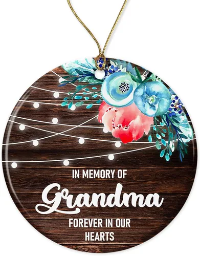 Adorno de Navidad en memoria de la abuela – Regalo conmemorativo de recuerdo de la abuela – Regalo de cerámica decoración de vacaciones, regalo de