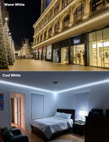 Miniatura 7 de GZBtech Tira de luces LED RGB+IC+CCT 5.00 m/16.4 pies, luz festiva persiguiendo colores para exteriores con blanco cálido y frío, impermeable IP65