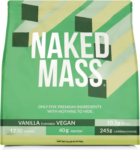 Miniatura 9 de NAKED Vegan Mass - Ganador de peso vegano de chocolate - 1,280 calorías, sin OGM, sin soja ni gluten, sin ingredientes artificiales - 8 libras a